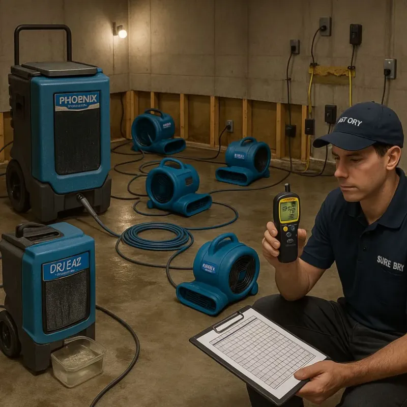 Structural Drying and Dehumidification process in Red Bud, IL
